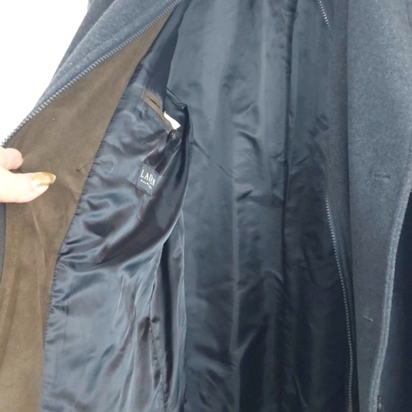 Ralph Lauren Mens Dark Gray Double-Breasted Pea Coat Wool Labrada Luxe Sz.44 - Picture 10 of 14